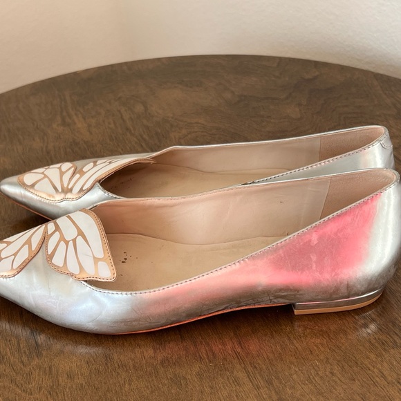 Sophia Webster Silver and Golf Mariposa Flats Women\'s Shoes 8